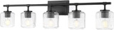 Z-Lite 7515-5V-MB Landon Contemporary Matte Black 5-Light Bathroom Light Fixture
