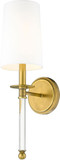 Z-Lite 808-1S-RB-WH Mila Rubbed Brass Wall Sconce