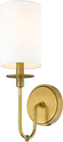 Z-Lite 809-1S-RB-WH Ella Rubbed Brass Sconce Lighting