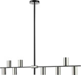 Z-Lite 814-8L-MB-PN Calumet Contemporary Mate Black & Polished Nickel Island Light Fixture