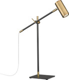 Z-Lite 814TL-MB-OBR Calumet Contemporary Matte Black and Olde Brass Reading Lamp
