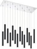 Z-Lite 917MP12-MB-LED-14LCH Forest Modern Matte Black LED Multi Hanging Light Fixture