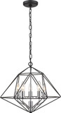 Z-Lite 918-18MB-CH Geo Modern Matte Black and Chrome Mini Chandelier Lamp