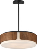 Maxim Lighting 21716SWWNBK Draughtsman Contemporary Walnut / Black Drum Pendant Light Fixture