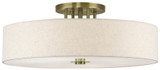 Livex 45848-01 Monroe Contemporary Antique Brass 30" Flush Mount Light Fixture