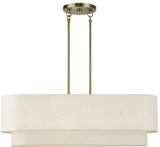 Livex 41934-01 Manorwood Antique Brass 50.5" Island Light Fixture