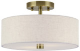 Livex 52134-01 Monroe Contemporary Antique Brass 13" Ceiling Light