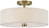 Livex 52135-01 Monroe Contemporary Antique Brass 15" Flush Lighting