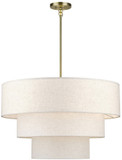 Livex 41937-01 Manorwood Contemporary Antique Brass 78" Pendant Lighting Fixture