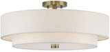 Livex 52139-01 Monroe Modern Antique Brass 22" Ceiling Light