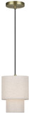 Livex 51089-01 Monroe Contemporary Antique Brass Mini Ceiling Light Pendant