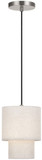 Livex 51089-91 Monroe Contemporary Brushed Nickel Mini Hanging Light