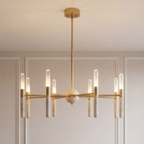 Savoy House 1-9716-8-322 Linden Contemporary Warm Brass LED Chandelier Light