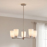Savoy House 1-1246-5-SN Baldwin Contemporary Satin Nickel Chandelier Lamp