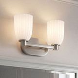 Savoy House 8-1245-2-SN Baldwin Modern Satin Nickel 2-Light Bathroom Light Sconce