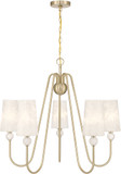 Savoy House 1-1350-5-127 Sheldon Modern Noble Brass Chandelier Lighting