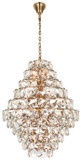 Elegant Lighting 1010G42SG-01CR Charlotte Contemporary Crystal Satin Gold 42.5" Ceiling Pendant Light