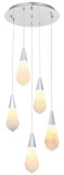 Elegant Lighting 1013D16C-22ST Amora Contemporary Crystal Chrome LED Multi Pendant Lamp