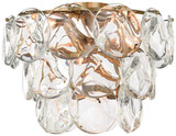 Elegant Lighting 1010F20SG-01CR Charlotte Modern Crystal Satin Gold 20" Flush Mount Light Fixture