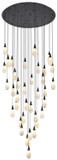 Elegant Lighting 1013G48BK-22ST Amora Contemporary Crystal Black LED Multi Pendant Lamp