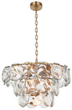 Elegant Lighting 1010D24SG-01CR Charlotte Modern Crystal Satin Gold 24" Ceiling Pendant Light