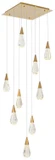 Elegant Lighting 1013S20SG-02CR Amora Contemporary Crystal Satin Gold LED Multi Drop Lighting