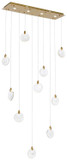 Elegant Lighting 1012D42SG-01CR Avery Contemporary Crystal Satin Gold LED Multi Ceiling Pendant Light