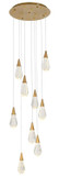 Elegant Lighting 1013D20SG-02CR Amora Modern Crystal Satin Gold LED Multi Pendant Lamp