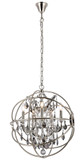 Elegant Lighting 1130D20PN-SS/RC Geneva Crystal Polished Nickel 20" Mini Chandelier Light