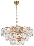 Elegant Lighting 1010D28SG-01CR Charlotte Contemporary Crystal Satin Gold 28" Pendant Lamp