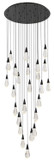 Elegant Lighting 1013G36BK-02CR Amora Contemporary Crystal Black LED Multi Hanging Light