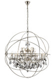 Elegant Lighting 1130G43PN-SS/RC Geneva Crystal Polished Nickel 43.5" Chandelier Lamp