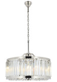 Elegant Lighting 1203D28PN/RC Chelsea Crystal Polished Nickel 28" Drum Hanging Lamp