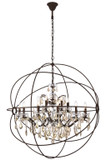 Elegant Lighting 1130G43RI-GT/RC Geneva Crystal Rustic Intent 43.5" Hanging Chandelier