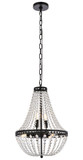 Elegant Lighting 1113D14BK Valeria Crystal Traditional Black Pendant Lighting Fixture