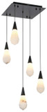 Elegant Lighting 1013S16BK-22ST Amora Contemporary Crystal Black LED Multi Pendant Light