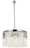 Elegant Lighting 1208D26PN/RC Sydney Crystal Polished Nickel 26" Drum Pendant Lamp