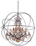 Elegant Lighting 1130G60DB-GT/RC Geneva Crystal Dark Bronze 60" Ceiling Chandelier