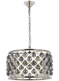 Elegant Lighting 1206D20PN-SS/RC Madison Contemporary Crystal Polished Nickel 20" Drum Ceiling Pendant Light