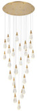 Elegant Lighting 1013G36SG-02CR Amora Contemporary Crystal Satin Gold LED Multi Drop Lighting