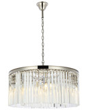 Elegant Lighting 1208D31PN/RC Sydney Crystal Polished Nickel 31.5" Drum Hanging Pendant Lighting