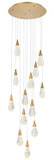 Elegant Lighting 1013D24SG-02CR Amora Modern Crystal Satin Gold LED Multi Hanging Lamp