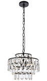 Elegant Lighting 1102D14BK Mila Contemporary Crystal Black 14" Drop Lighting