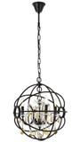 Elegant Lighting 1130D17DB-GT/RC Geneva Crystal Dark Bronze 17" Mini Chandelier Lighting