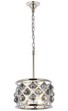 Elegant Lighting 1214D12PN-SS/RC Madison Contemporary Crystal Polished Nickel 12" Drum Pendant Light Fixture