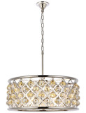 Elegant Lighting 1214D25PN-GT/RC Madison Contemporary Crystal Polished Nickel 25" Drum Pendant Light
