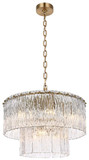 Elegant Lighting 1015D20SG-03GL Georgina Modern Satin Gold 20" Drum Pendant Lighting