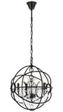 Elegant Lighting 1130D17DB/RC Geneva Crystal Dark Bronze 17" Mini Lighting Chandelier