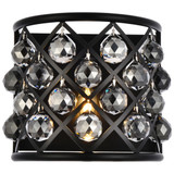 Elegant Lighting 1214W11MB-SS/RC Madison Contemporary Crystal Matte Black Wall Light Sconce