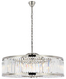 Elegant Lighting 1233G43PN/RC Chelsea Crystal Polished Nickel 43.5" Drum Ceiling Pendant Light